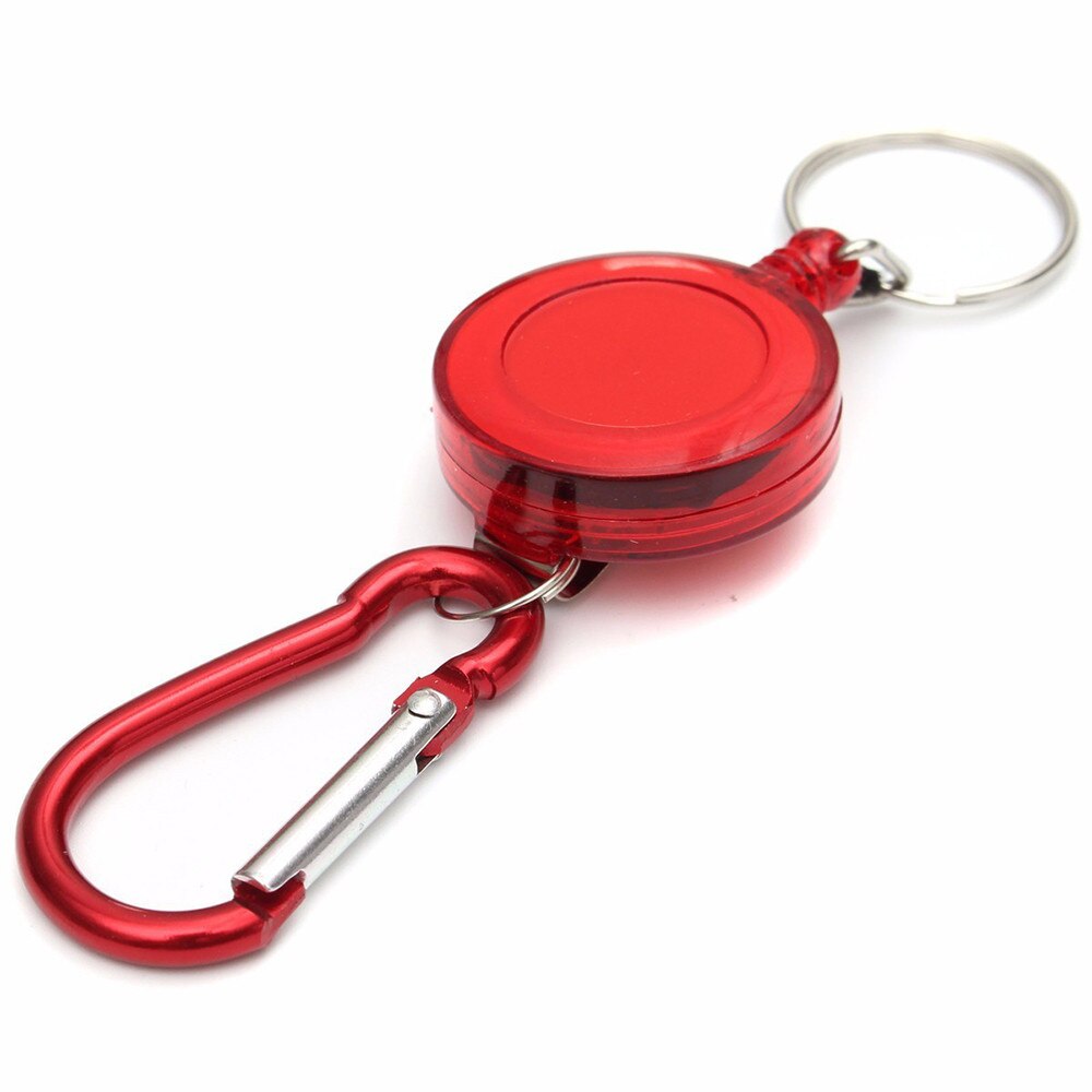Llavero retráctil de línea de , insignia con cadena, carrete de retroceso, mosquetón ID, esquí, Pass, propietario, llaveros accesorios telescópicos, 1 unidad,: Red