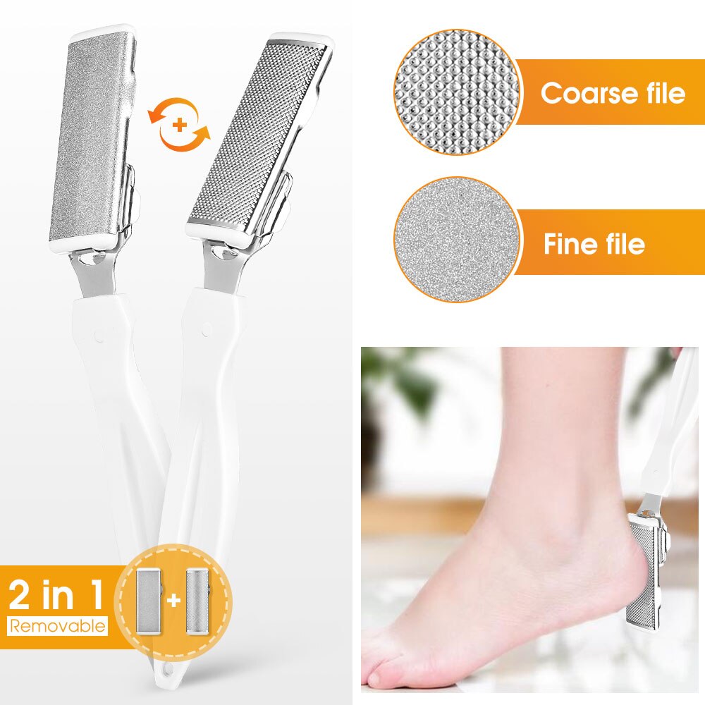 22pcs/set Foot Scrubber Pedicure Tools Kit Rasp Foot File Callu Remover Set Feet Exfoliating Scrubber Cleaner