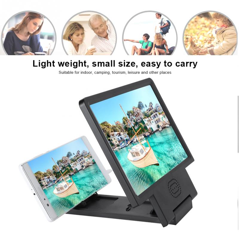 Haut-parleur de téléphone portable avec loupe d'écran vidéo HD support de support de loupe agrandir l'écran pour téléphone iPhone Xiaomi Huawei