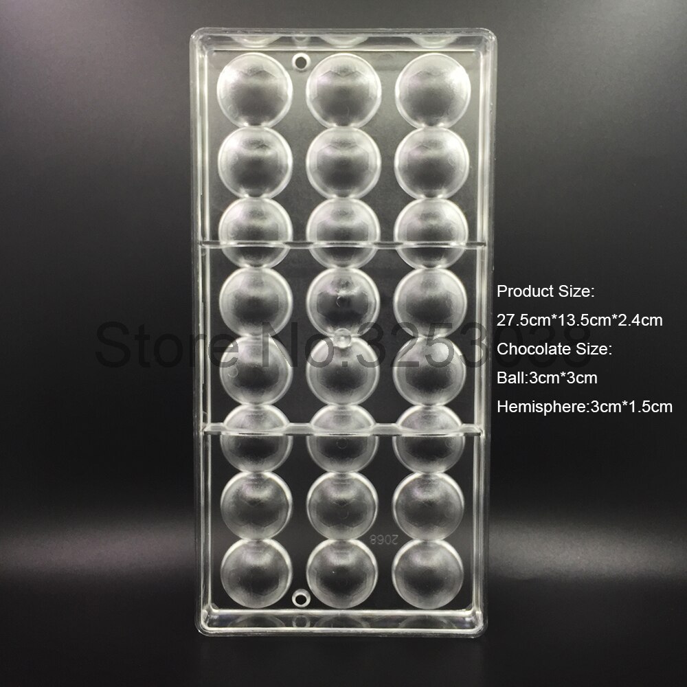 18 Gaten Ball 3D Polycarbonaat Chocolade Mallen Plastic Lade Chocolade Snoep Vorm Bakken Gebak Maken Pan Gereedschap Bakvormen Mould