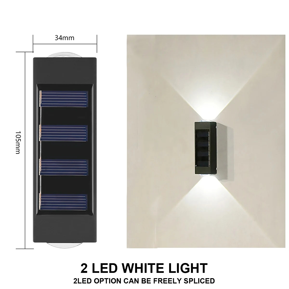 Lámpara Solar de pared para exteriores, luz alimentada por energía Solar impermeable hacia arriba y hacia abajo, ilumina el hogar, jardín, porche, decoración de patio, luz Solar exterior: orange / 21-30 W
