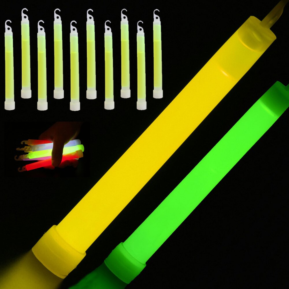10PCS 6-INCH Industrial Grade Glow Sticks Ultra Bright Emergency Light Sticks - Green