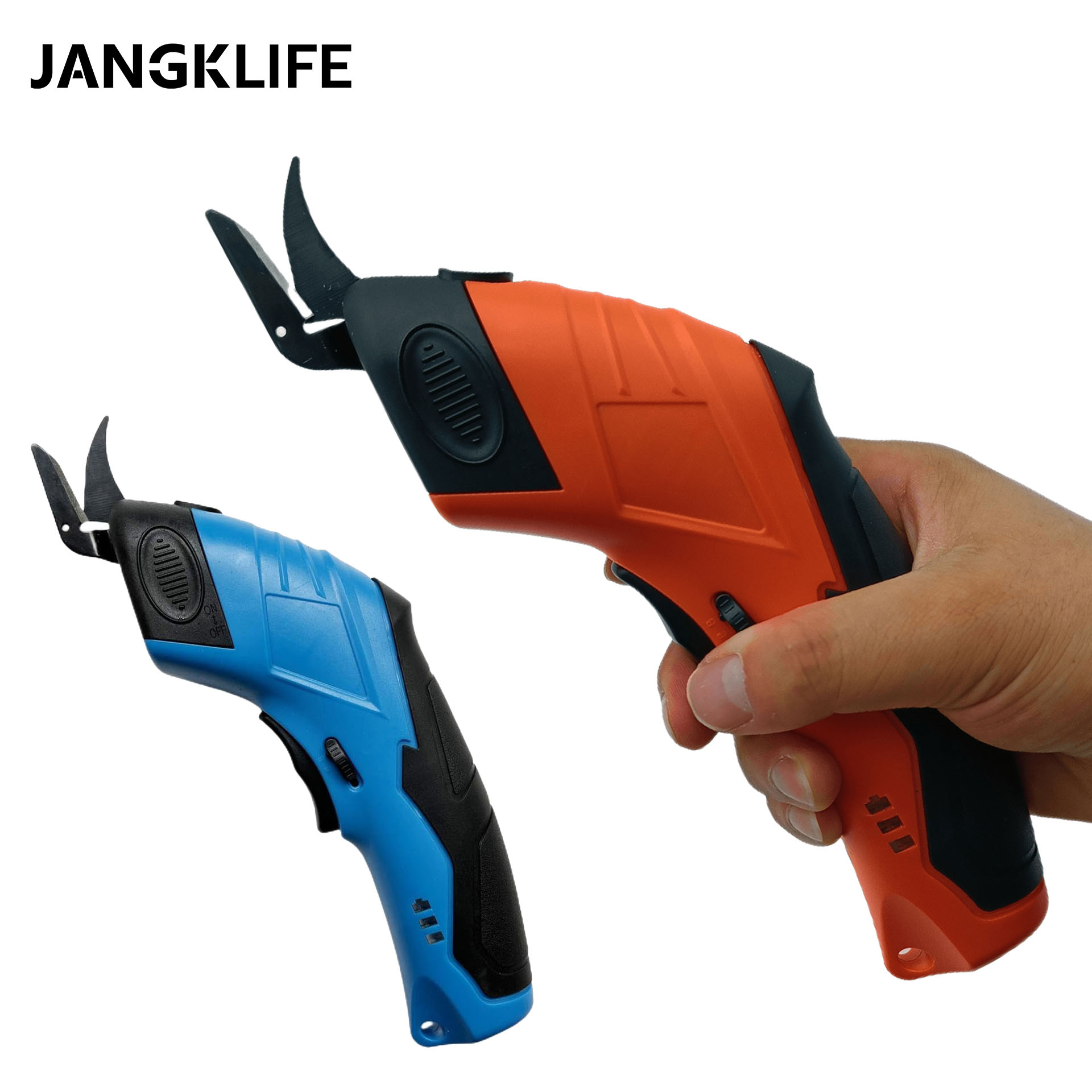 JANGKLIFE DIY Electric Scissors Cloth Cutting Leather Tailor Tungsten Carbide Blades Portable Hand Tools Lithium batteries