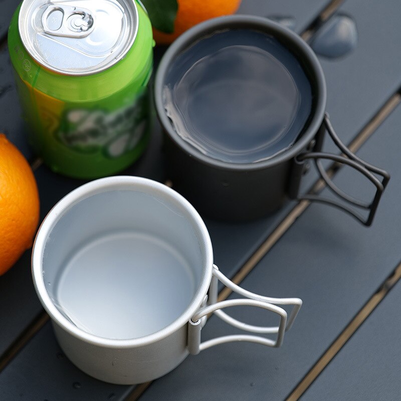 Taza de Camping de aleación de aluminio, vajilla para turismo, utensilios de Picnic, equipo de cocina para exteriores, juego de utensilios de cocina para viajes y senderismo