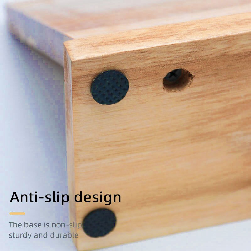 Magnetic Knife Block Natural Wood Knife Organizer Block Oblique Knife Dock Kitchen Scissor Holder Strongly Magnetic