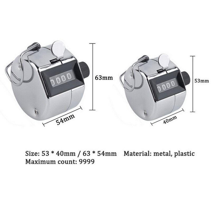 Brand Portable Hand Held 4 Digits Counter/ Silver Manual Scientific Counting