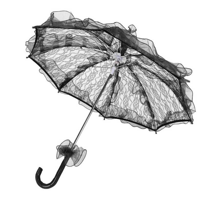 artificial flowers Wedding Bride Umbrella Unique Foldable Lace Fabric Parasol Umbrella Performance Props for Needlework
