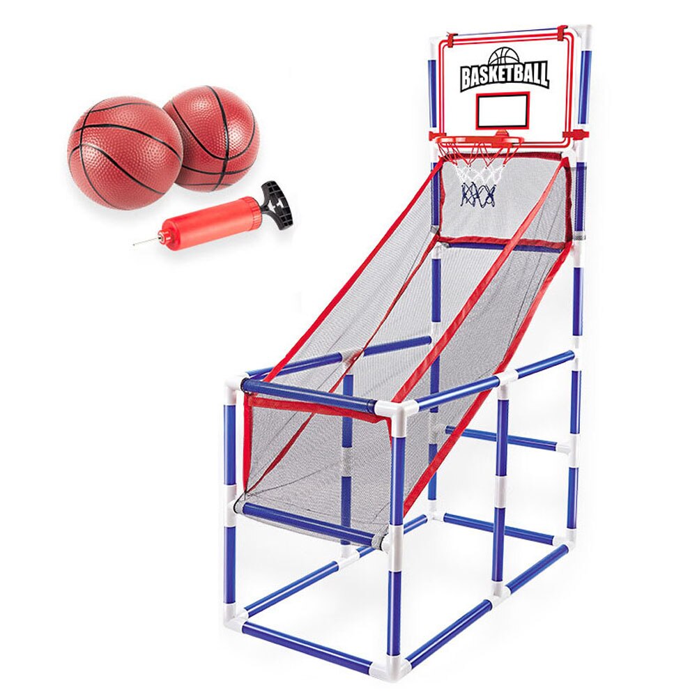 Juego de Arcade de baloncesto para niños, juego de deporte para interior/exterior, aro de baloncesto de un solo disparo con 2 pelotas de baloncesto inflador