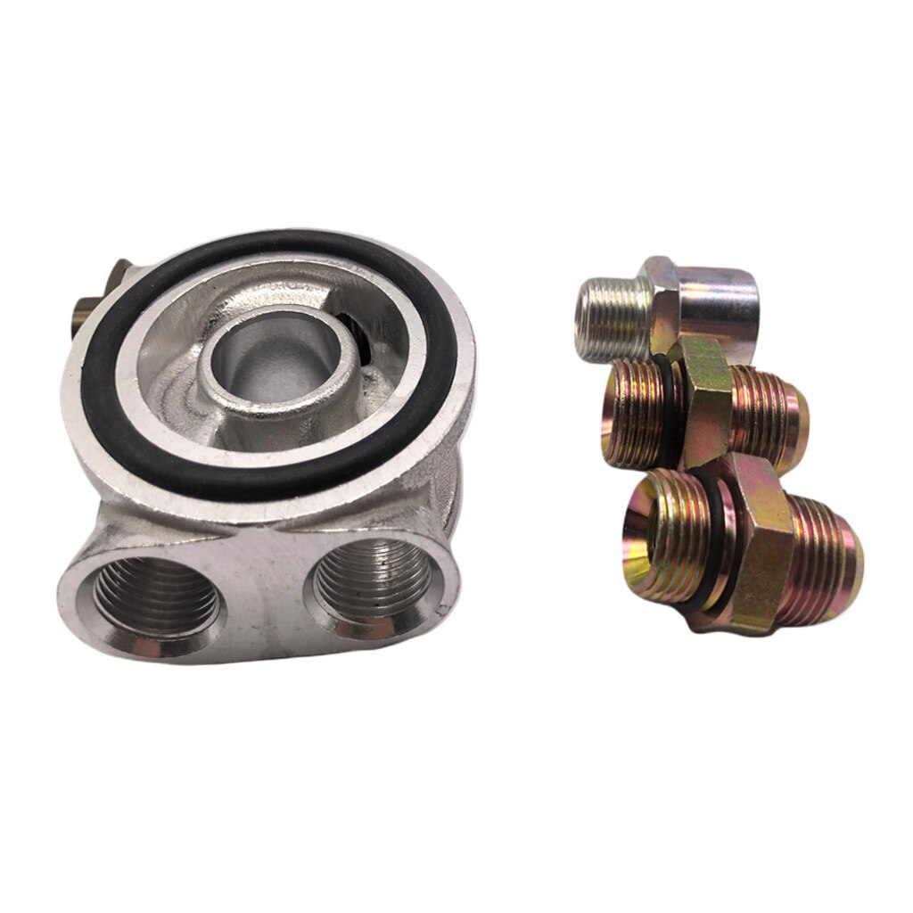 Universal M20*1.5 Inlet AN 10 Outlet Oil Filter Cooler Sandwich Plate Adapter