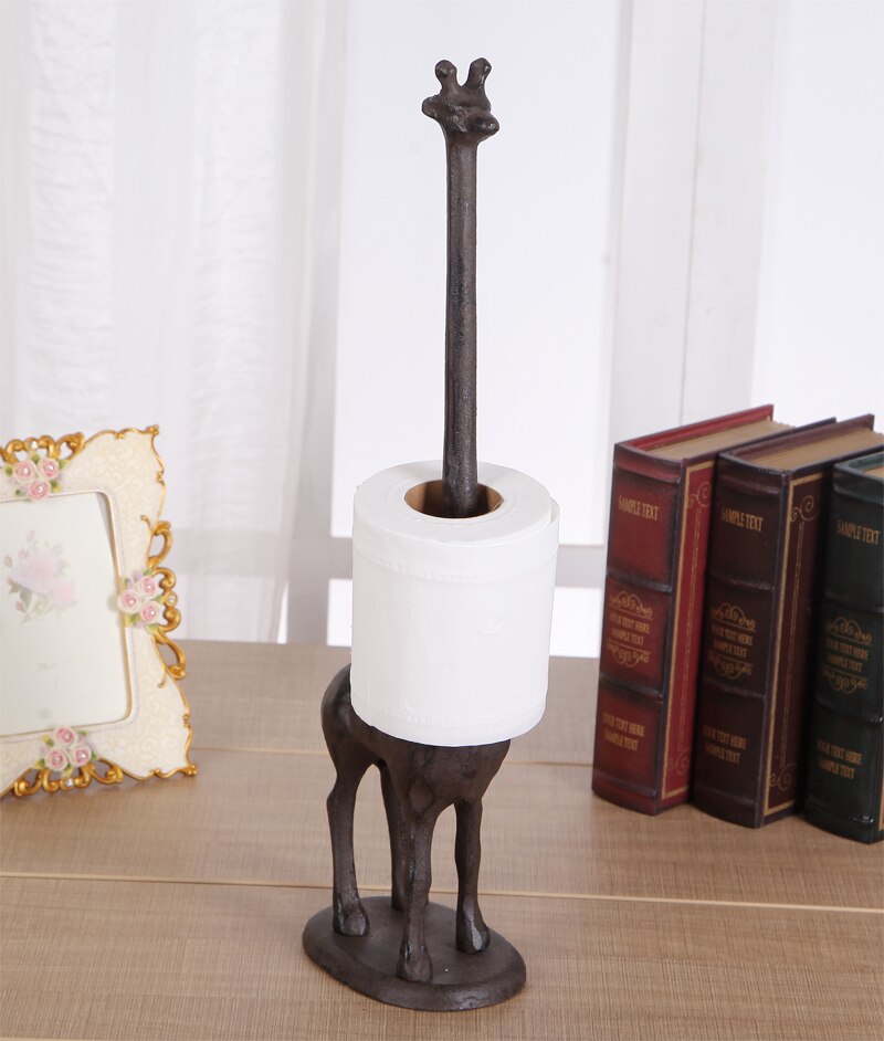 Papieren Handdoek Houder Vrijstaande Toiletrolhouder Gietijzeren Giraffe Papier Houder Veelzijdige Decoratieve Badkamer Toiletpapier