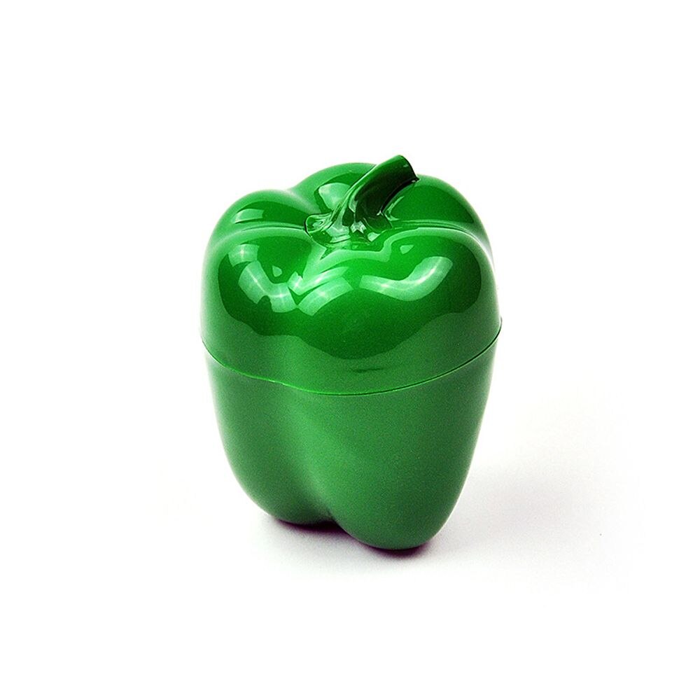 Plast lök grön paprika vitlök formade matbehållare skarpare citron frukt fodral färsk låda kylskåp hem förvaring: Grön