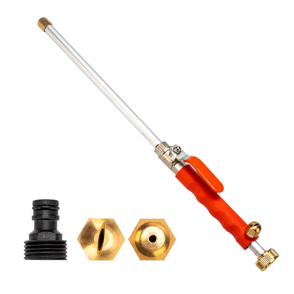 Draagbare Hoge Druk Waterstralen Metalen Jet Tuin Sprinkler Slang Spray Washer Cleaning Tools Wasstraat: ORANGE