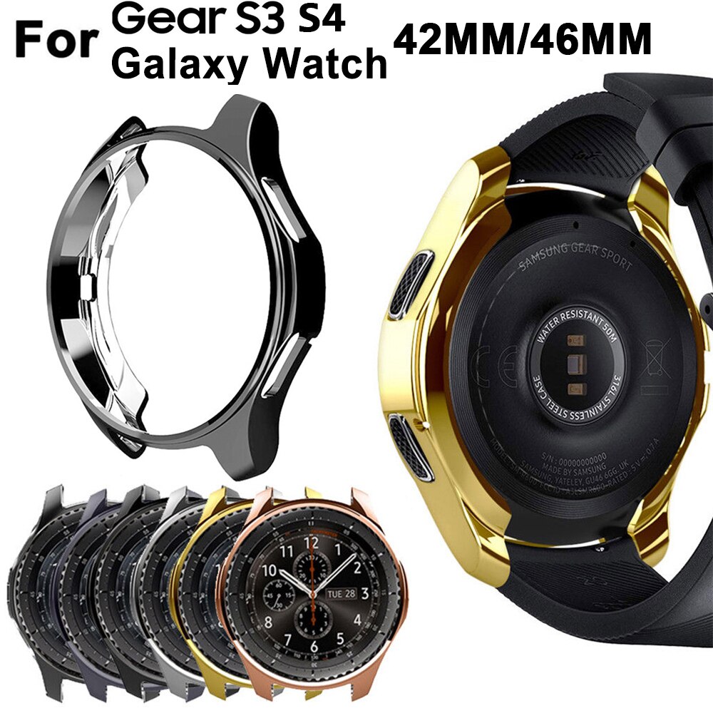 Capinha para samsung gear s3 frontier galaxy watch 46mm tpu macio all-around capa protetora para pára-choques caso quadro bordas ao redor