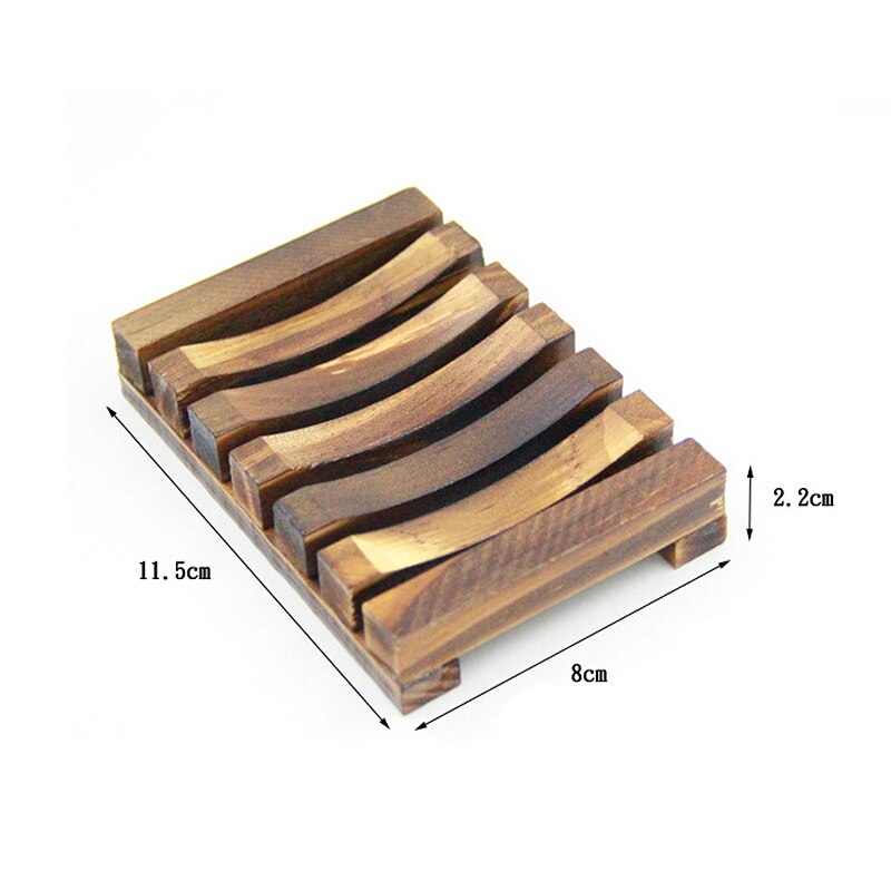 Jabonera de bambú con bandeja de madera para el baño, caja de almacenamiento portátil con plato Natural para jabón, suministros