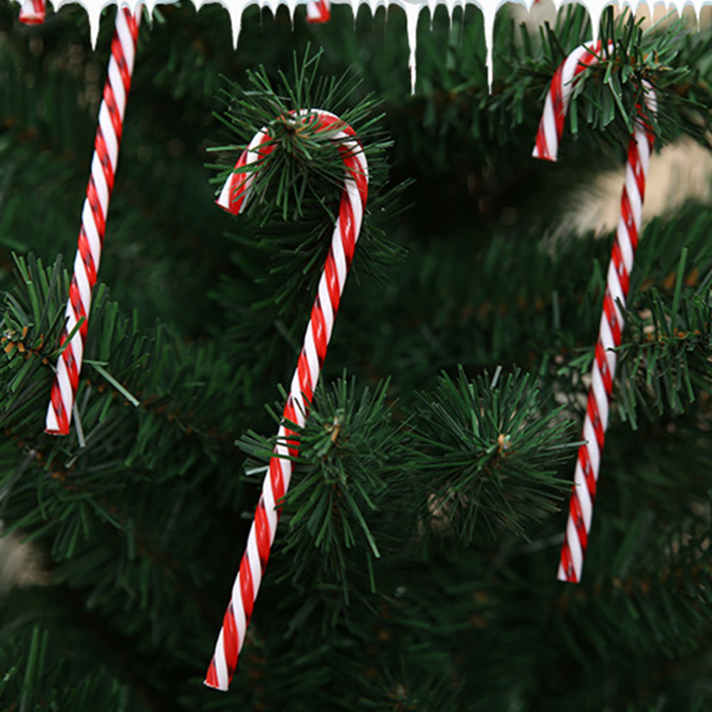6 stks/partij Kerstboom Candy Crutch Hanger Decor Accessoires Opknoping Ornament Voor Jaar Party