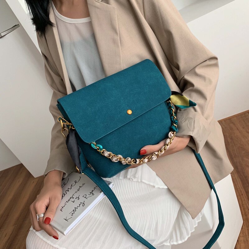 All-match solid color handbag exquisite shopping bag retro casual lady handbag college style one-shoulder diagonal bag