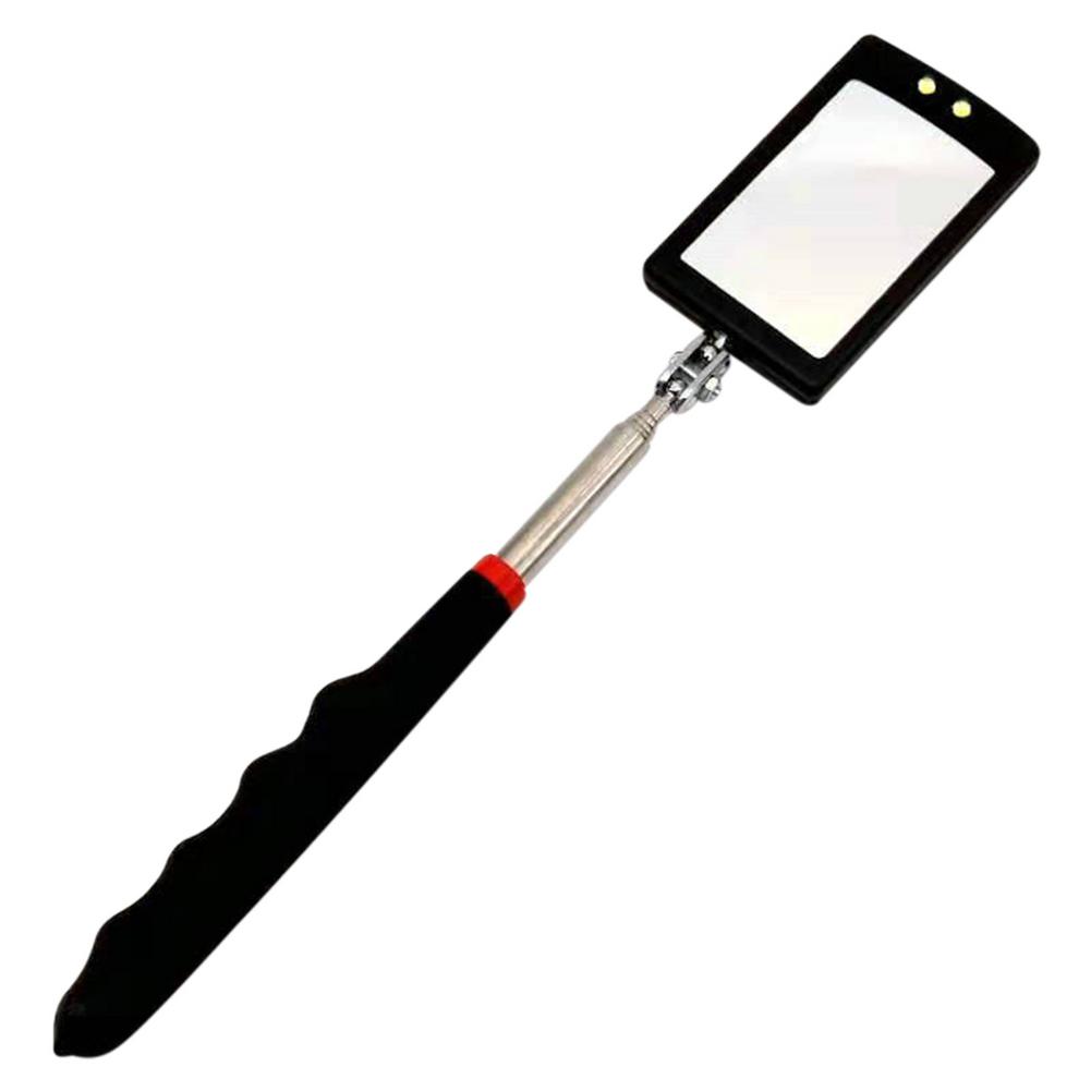 LED Telescoping Inspection Mirror Magnet Round Mirror Square Mirror Inspection Tool For Check The Condition Of The Custody: Square mirror