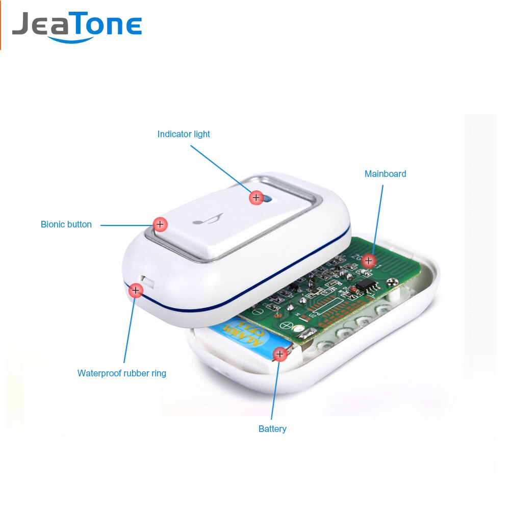 Jeatone Wireless Doorbell Home Security Alarm/ Welcome Smart Doorbell 3in1 Multi-purpose Door Button Easy Installtion
