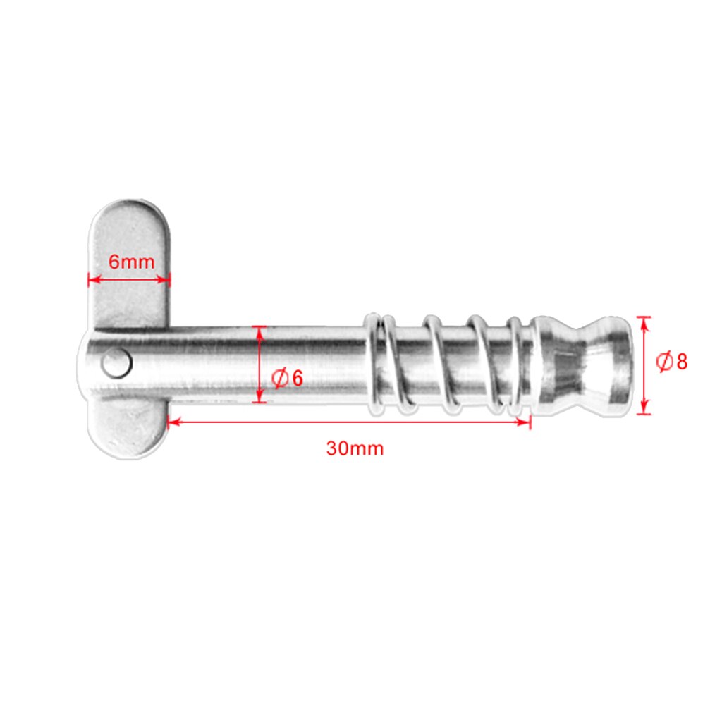 Goupille à dégagement rapide Bimini 2 pièces | Goupille supérieure de bateau 1/4 pouces 6mm avec caméra de chute et ressort