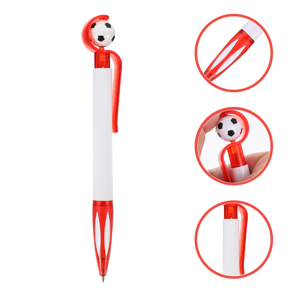 10 stuks voetbalvormige balpen intrekbare voetbal inktpen voor kantoorbenodigdheden studentenbenodigdheden bulk feestartikelen: Rood
