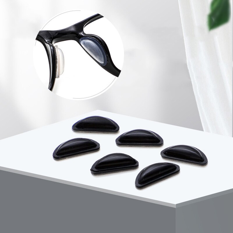 5pair Glasses Nose Pad Adhesive Silicone Nose Pads Non-slip Black White Thin Nosepads for Glasses Eyeglasses Eyewear Accessories