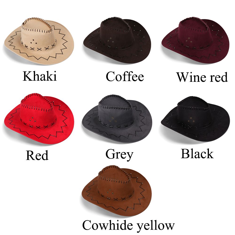 Sombrero de vaquero de gamuza occidental para hombre y mujer, gorros de vaquera a la , vestido de West, sombreros de , gorra Unisex