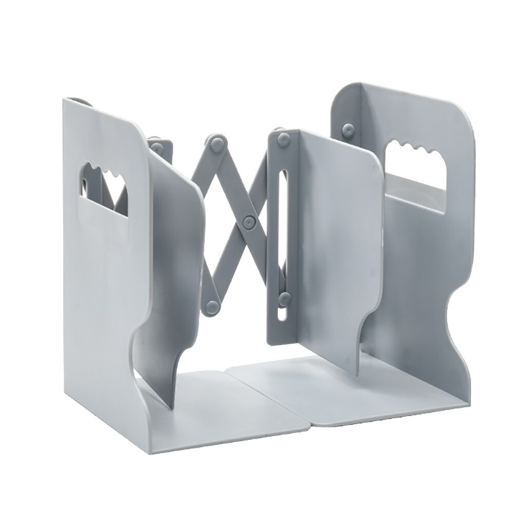 Retractable Desktop Book Organizer Storage Rack Office Document Textbook Shelf Bookcases: Gray