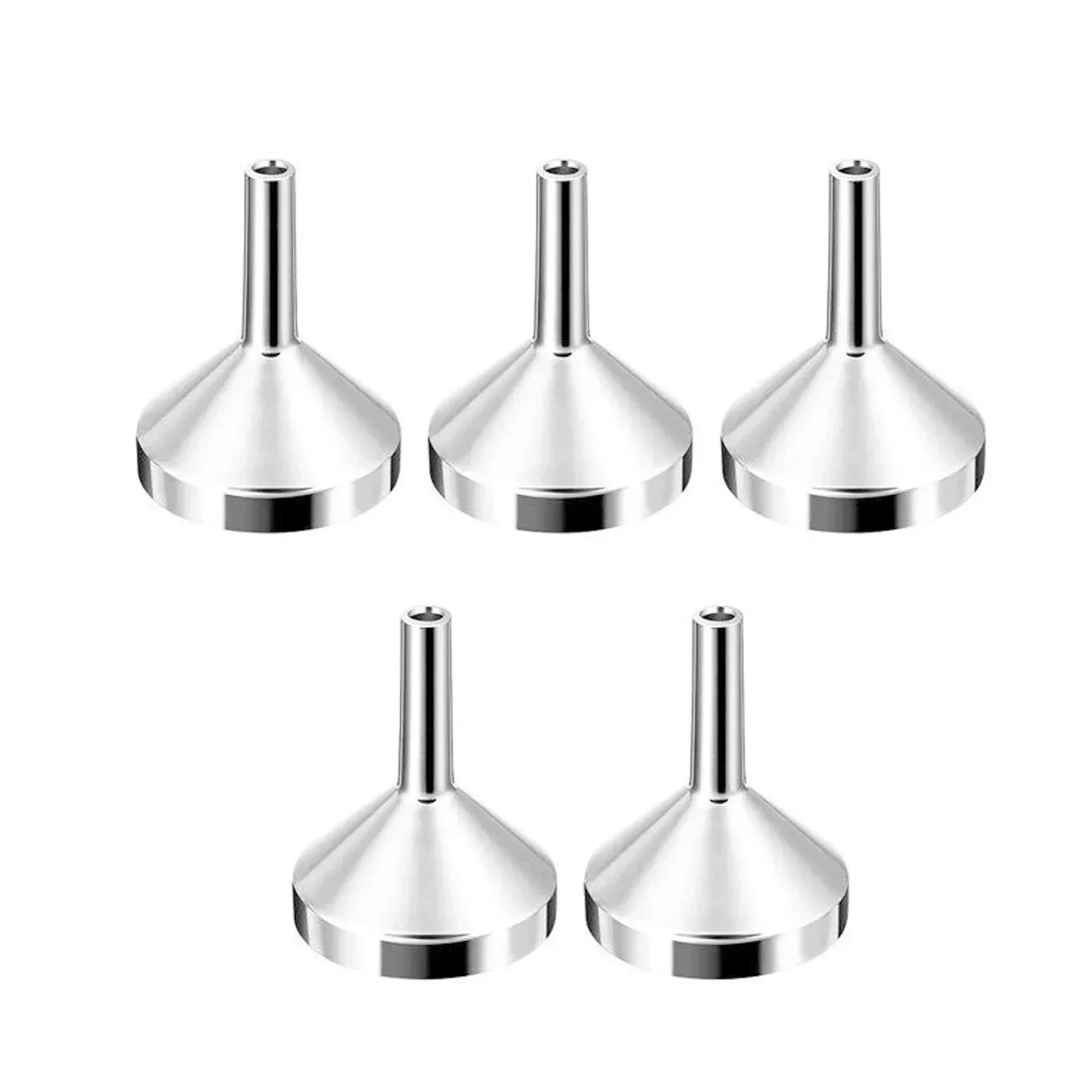 5-teiliger Mini-Trichter aus Edelstahl für Küche, Öl, Flüssigkeitstrichter mit abnehmbarem Filter, breiter Öffnungstrichter zum Einmachen von Küchenutensilien: Default Title
