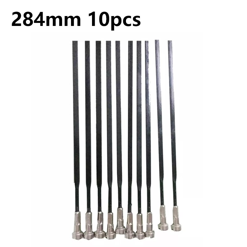 Juego de ruedas de radios para MAVIC CR AK EQ, 10 piezas, radios planos y rectos, Color negro: 284mm 10pcs