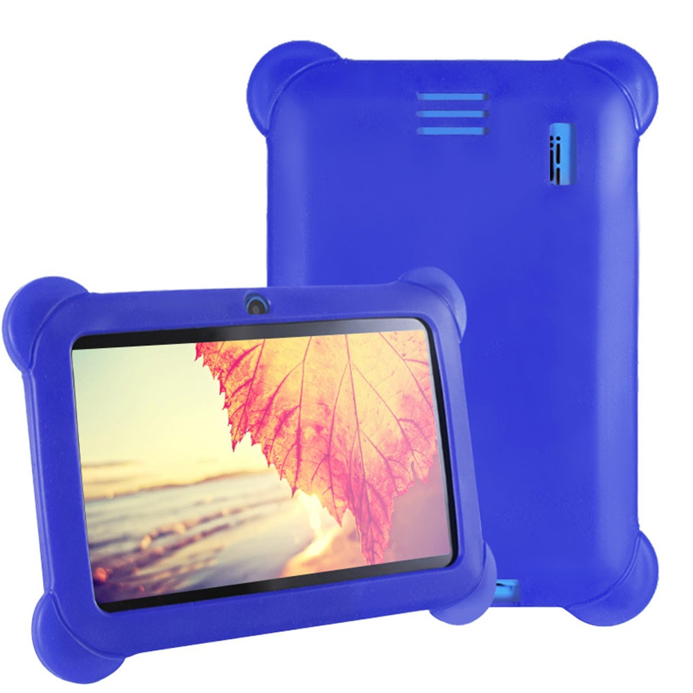45# 7-inch Silicone Case Protective Cover For 7in Q88 Y88 Kids Tablet Protective Back Case Cover For 7 Inch Allwinner A33 A23: Dark Blue
