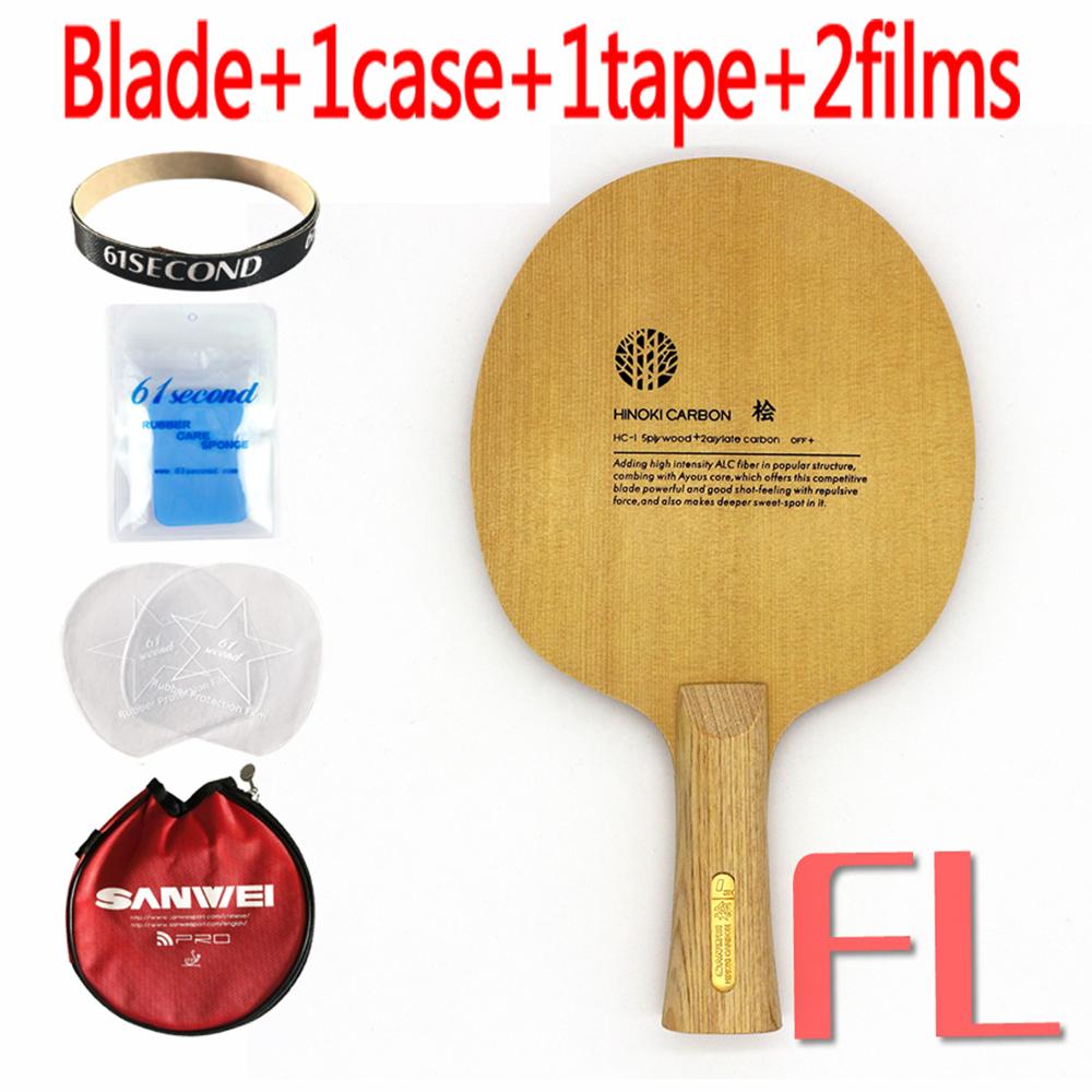 SANWEI HC1S Hinoki ALC Carbon Table Tennis Blade/ ping pong blade/ table tennis bat: FL with YM case