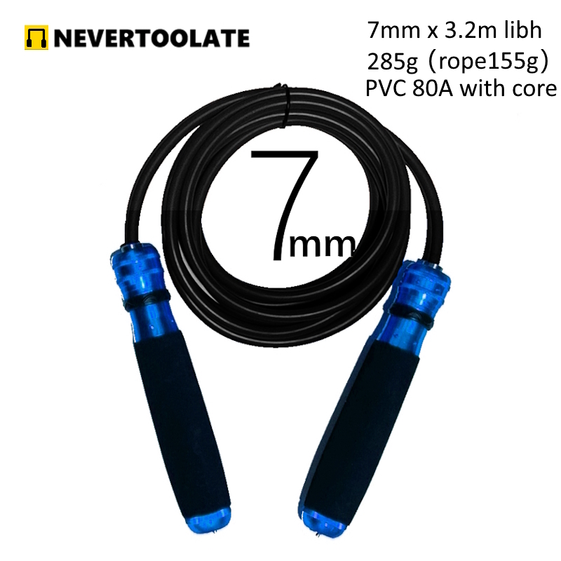 7 mm dickes schweres Springseil aus PVC + PU-Schnurmaterial, Schwamm-Al-Metallgriff, Lagerbier, Fitness-Hiit-Springseil, Springseil: Burgunderrot