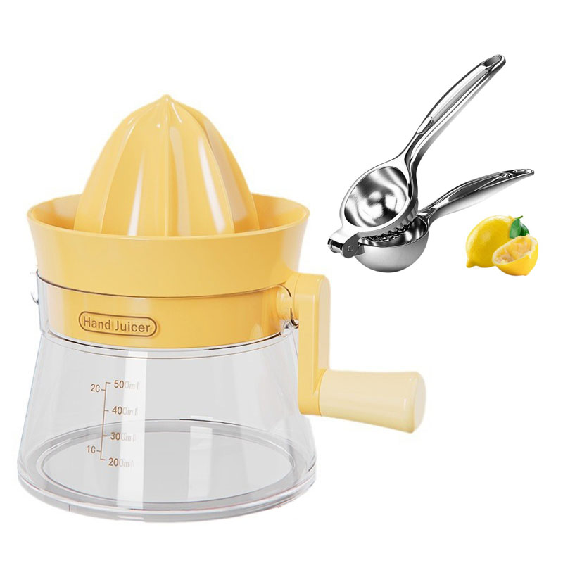 Manual Citrus Juicer Lemon Squeezer with Capacity Marking Max Extraction For Juice Squeezer Easy to Use and Clean Kitchen Tools: light yellow