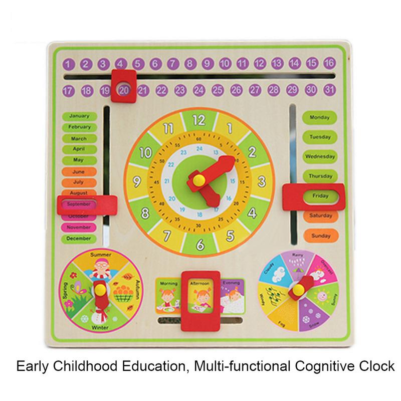 Baby Houten Speelgoed Kinderen Leren Developmental Multifunctionele Flap Abacus Houten Klok Kids Intelligence Educatief Speelgoed