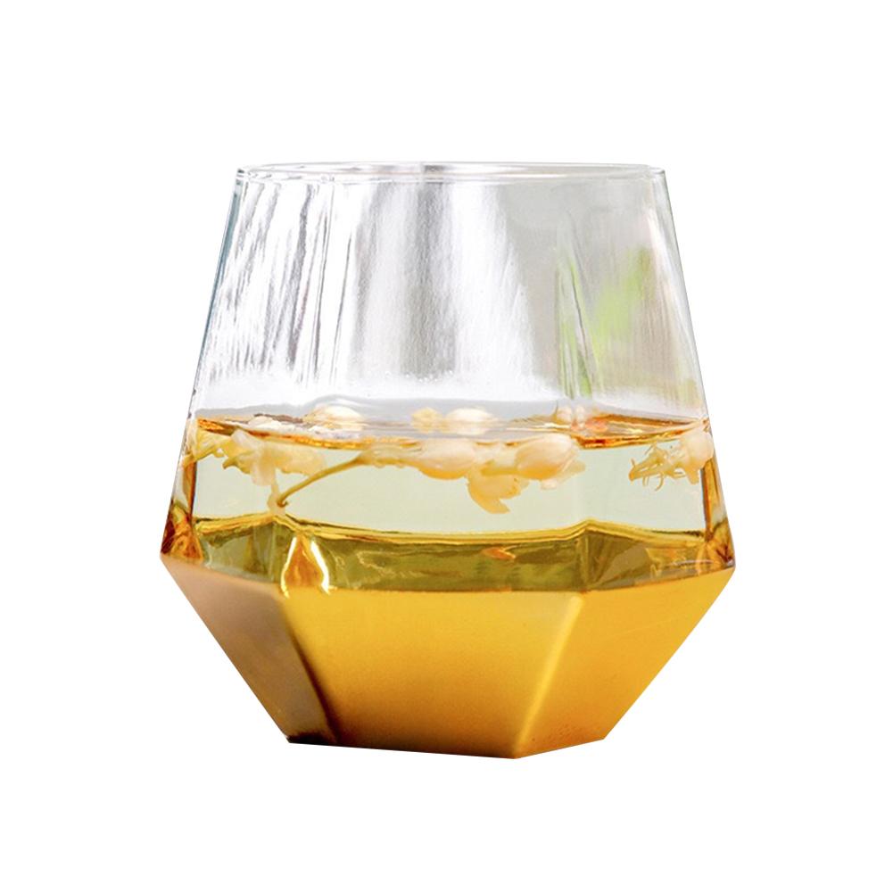 Glaskopp geometrisk whiskyglas genomskinlig hushållsfruktjuice cocktail glas ishall dricka snabbt: 06