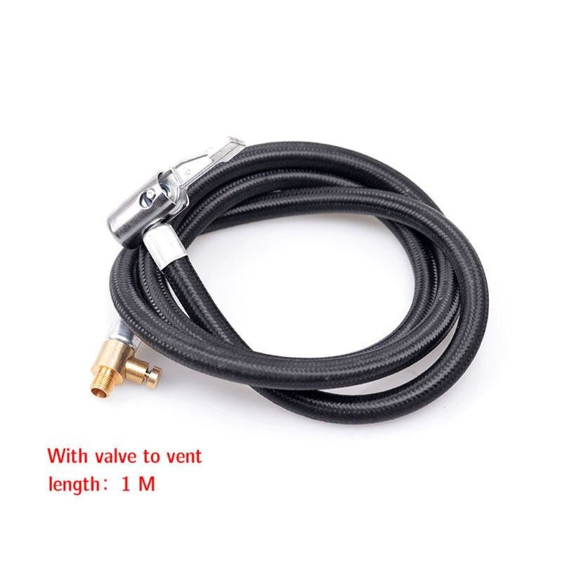 40cm/100cm auto fiets opblaasbare verlengbuis luchtklem inflator pomp ventiel clip klem adapter verbindingsbuis auto compressor band: Ontluchtingsventiel -1m