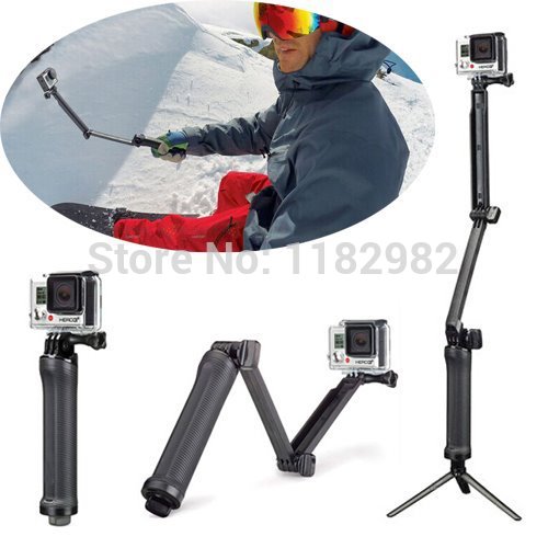 3-weg Monopod Arm Mount Verstelbare standaard Beugel Handheld Grip 3 Manier Statieven Voor GoPro Hero 8 7 6 5 4/3 + SJ4000 SJ5000 Xiaomi Yi