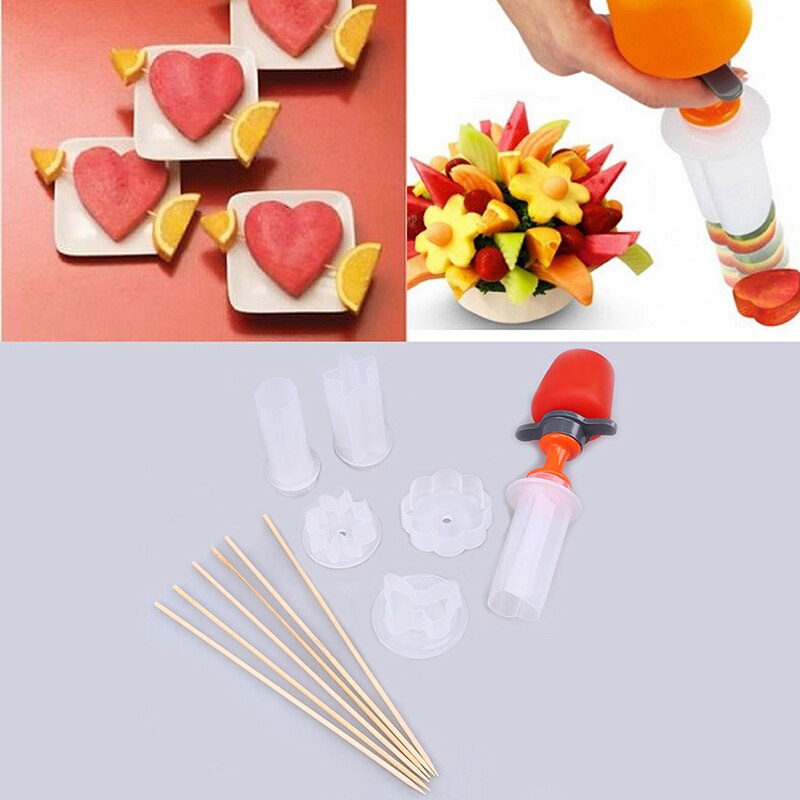 Fruit Cutter Slicer Star Heart Shape Rvs Fruit Snijden Creatieve Accessoires Groente Carving Mold Set Keuken Tool