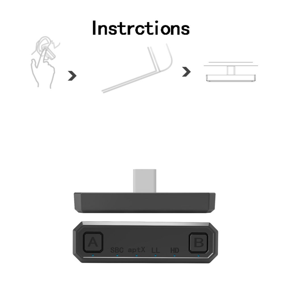 B35 TYPE-C wireless transmitter Mini USB Audio Transmitter Adapter TV Audio Transmitter BT transmitter black