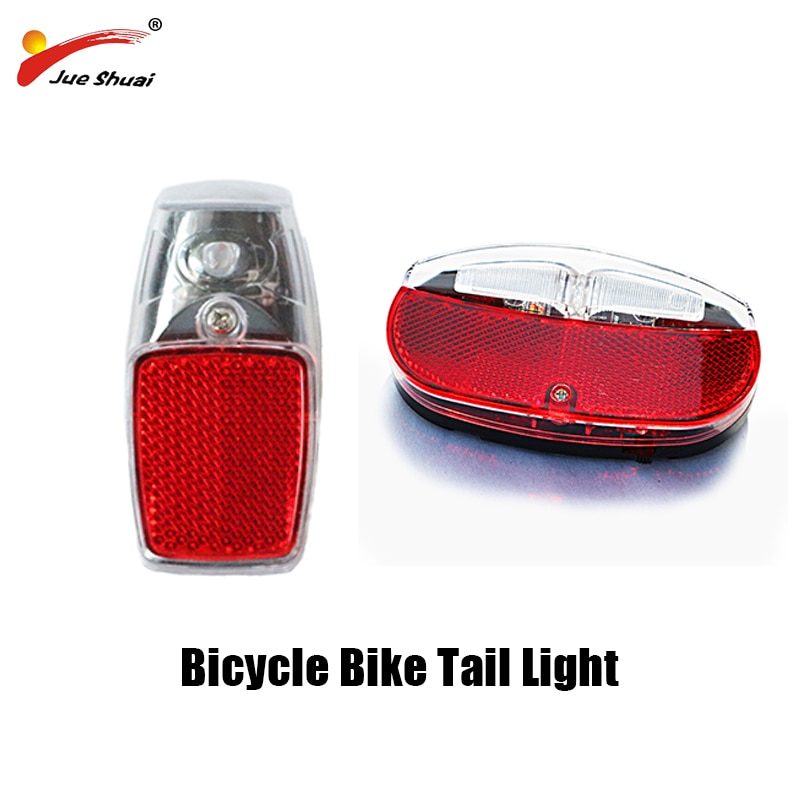 JS Leds Fender Bike Light Mount on the Mudguard Rear Rack Red Plastic Safe Warning Bicycle Taillight Bike Rear Light Flashlight