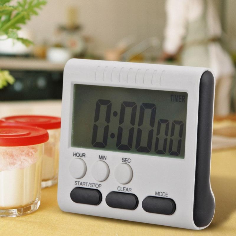 Mini Lcd Digitale Display Kookwekker Vierkante Keuken Countdown Alarm Magneet Koken Tellen Klok Slaap Stopwatch Klok Timer