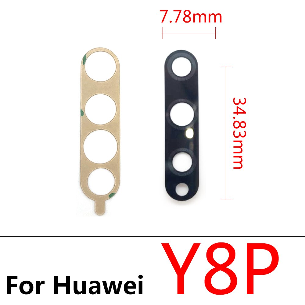Camera Glas Lens Back Achteruitrijcamera Glas Lens Met Lijm Voor Huawei Y9S Y9A 8S Y8P Y6P Y7P Y7A y6s Y5P Reparatie Onderdelen + Tool: Y8P