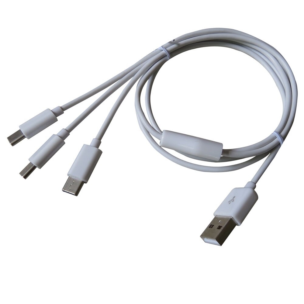 3 In 1 Type C Usb Data Charger Cable 1M 3ft Voor USB-C Telefoons Tabletten