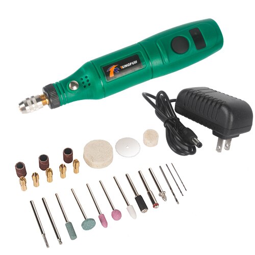 12V rectifieuse Mini vitesse Variable outils rotatifs Kit perceuse graveur stylo pour fraisage polissage: Orange/noir