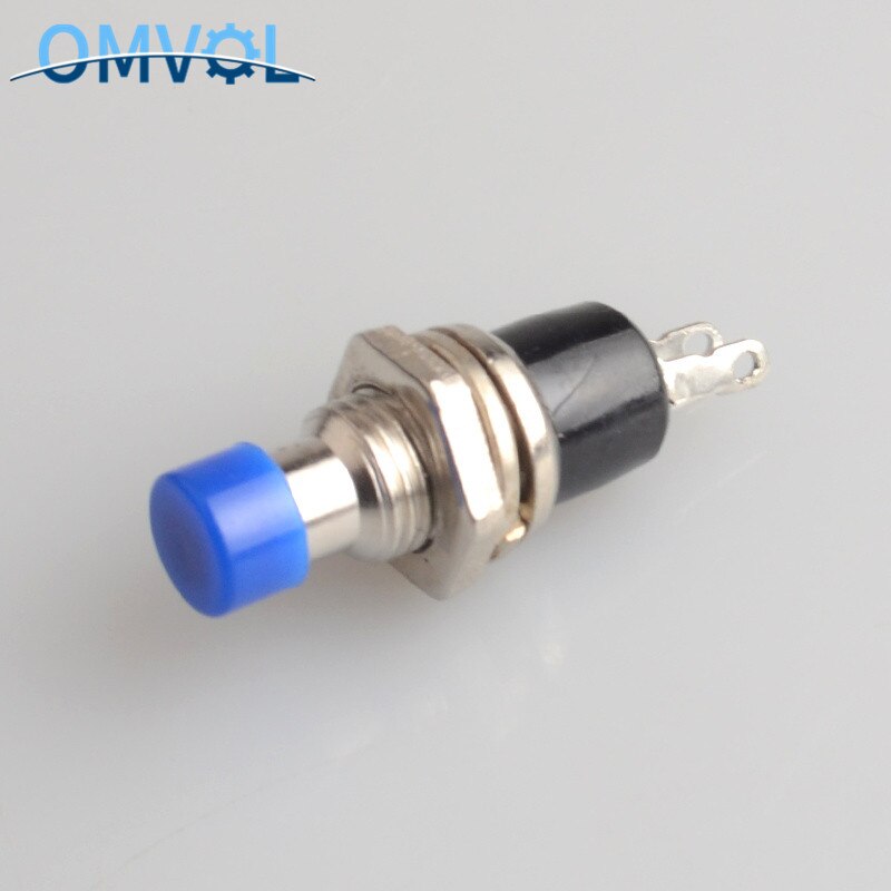 6pcs NC/NO normally open normally closed Momentary Self-resetting Push Button Switch without lock Reset Switch: Blue / NO (normally open)