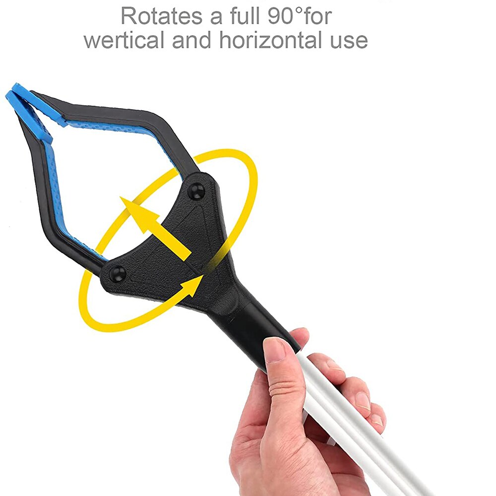 Grabber Tool, Wide Jaw,Foldable, Steel Cable for Firm Grip, 32" with Magnet, Rotating Precision Jaw Grabber Reacher Tool Seniors