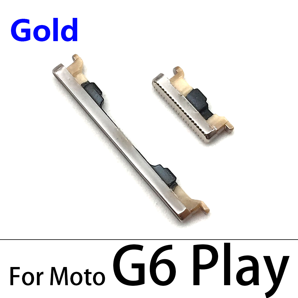 20pcs/lot, Side Power Key + Volume Button For Motorola Moto G6 Play G4 G5 G5S G6 Plus Side Key: G6 Play Gold