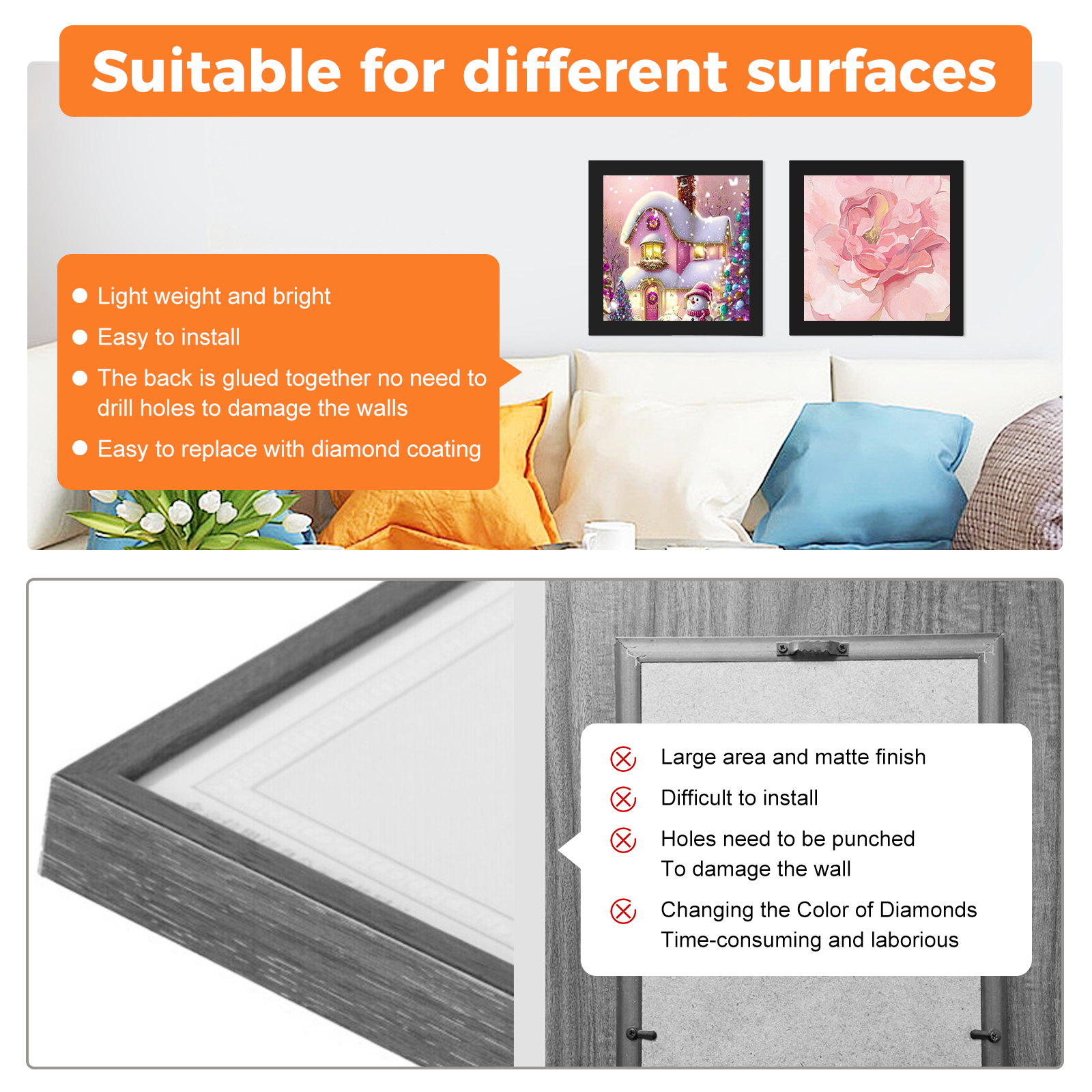 30X30 Cm 4 Pack Diamond Painting Frame Black Diamond Painting Foto Magnetische Fotolijst Voor Diamond Painting Foto 'S