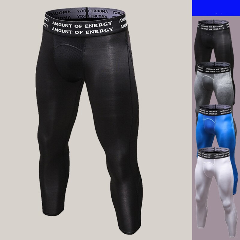 Mallas transpirables para gimnasio y Fitness 3/4, mallas deportivas de compresión, pantalones deportivos para hombre, pantalones para correr, secado rápido, ropa deportiva