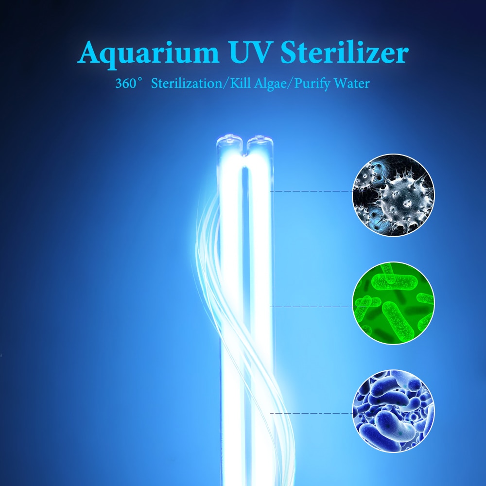 Aquarium Uv Sterilisator Licht Dompelpompen Water Schoon Lamp Voor Vijver Fish Tank 5W ~ 36W Aquarium Duiken Uv licht Eu Plug